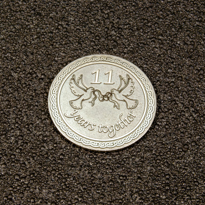 Personalized Steel Coin "11 Years Together" – Wedding Anniversary Gift for 11th Steel Anniversary