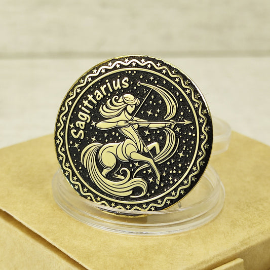 Sagittarius Zodiac Sign Brass Coin - Personalized Gift for Sagittarius
