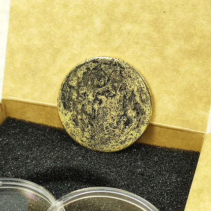 Brass "Moon" Coin with Realistic Relief – Collectible Coin with Customization