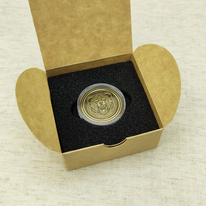 Brass "Bear" Coin in Nordic Style – Collectible Coin with Customization