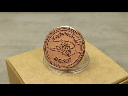 Copper Coin "Kupferhochzeit" — Personalized 7th Wedding Anniversary Gift