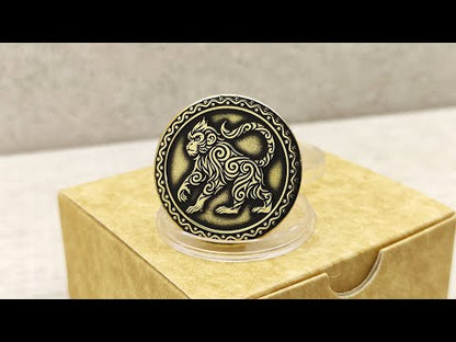 Exclusive Brass Coin "Year of the Monkey" – Chinese Zodiac Symbol of Luck and Wisdom, Personalized Gift
