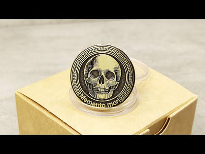 Brass Memento Mori Coin with Engraving and Personalization – Unique Collectible Gift